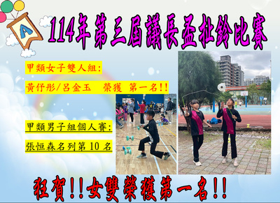 賀!!114年議長盃扯鈴比賽本校榮獲佳績~圖片